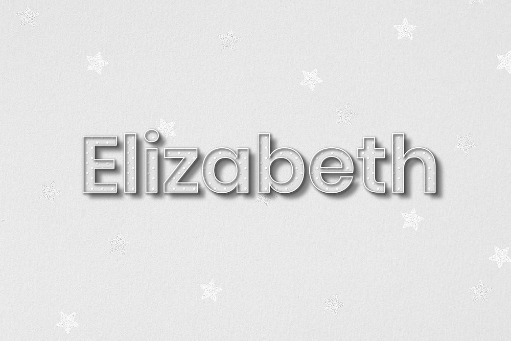Elizabeth female name lettering typography
