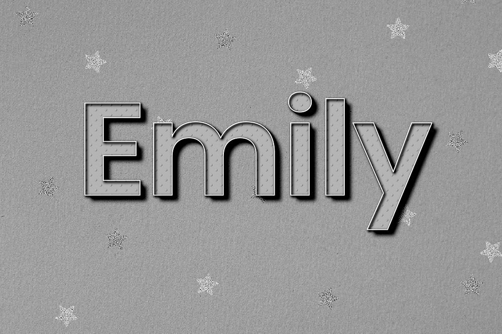 Emily name polka dot lettering font typography
