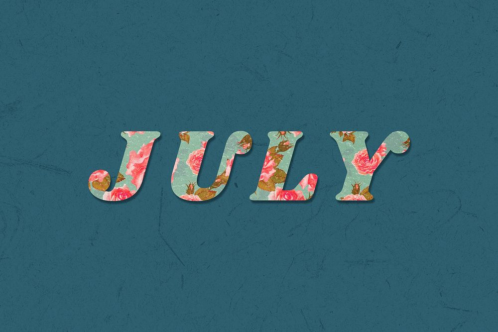 July text retro floral typography
