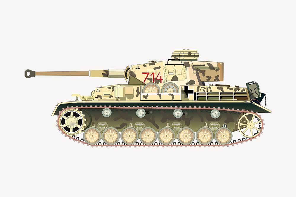 Panzer Tank clipart illustration psd. Free public domain CC0 image.