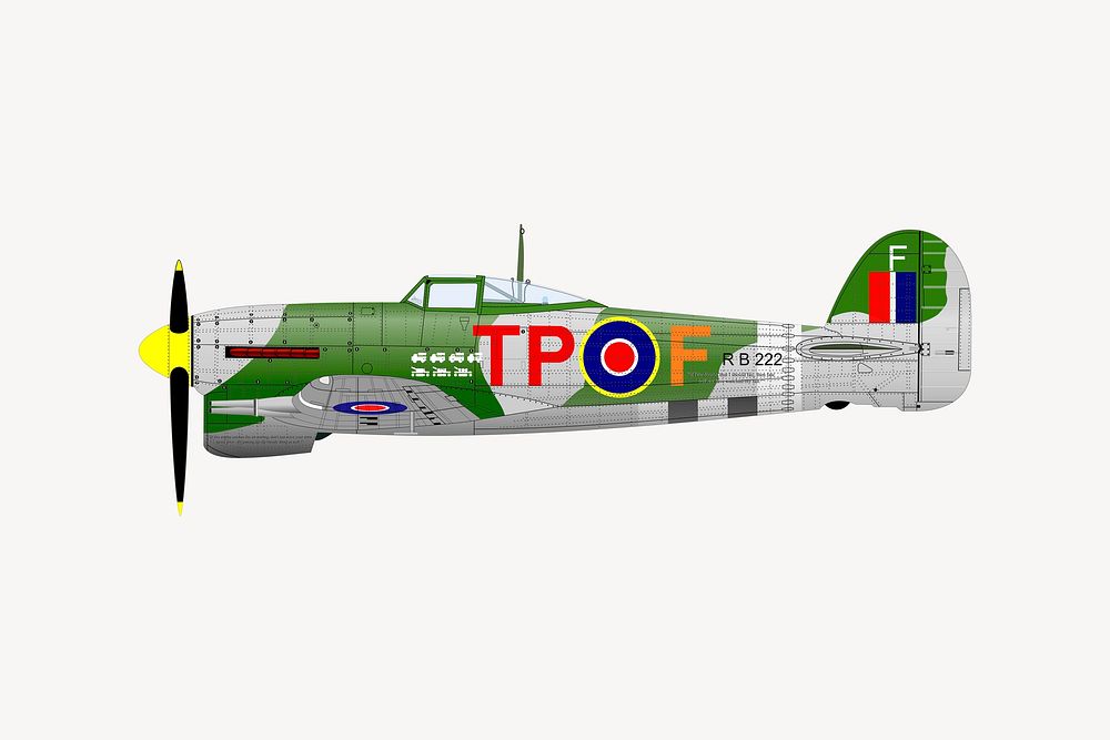 Supermarine spitfire clipart illustration psd. Free public domain CC0 image.