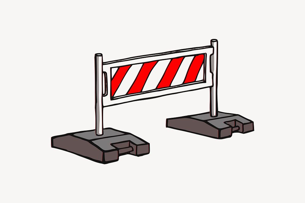 Barrier fence clipart, illustration. Free public domain CC0 image.