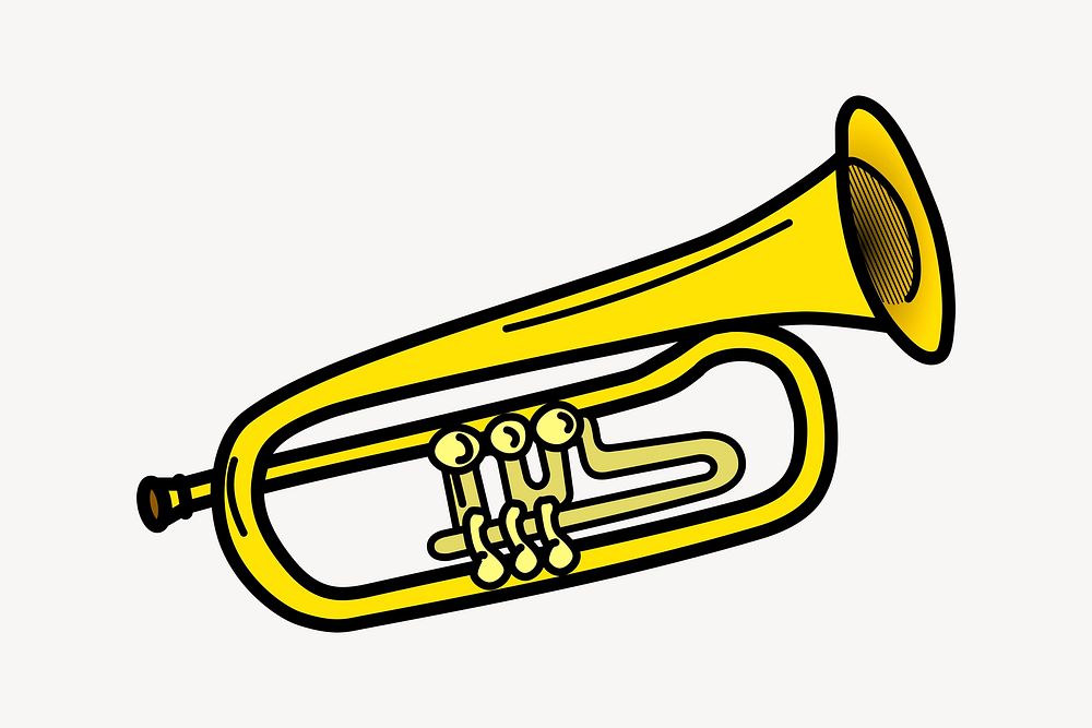 Trumpet clipart, illustration psd. Free public domain CC0 image.