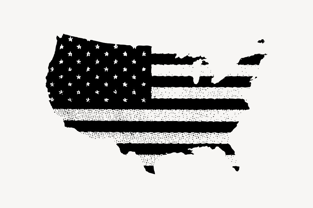 U.S. flag collage element vector. Free public domain CC0 image.