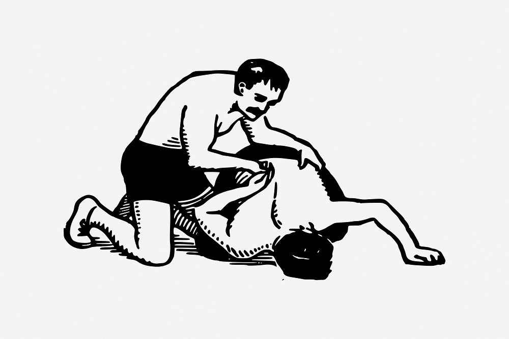 Wrestle clipart, illustration. Free public domain CC0 image.