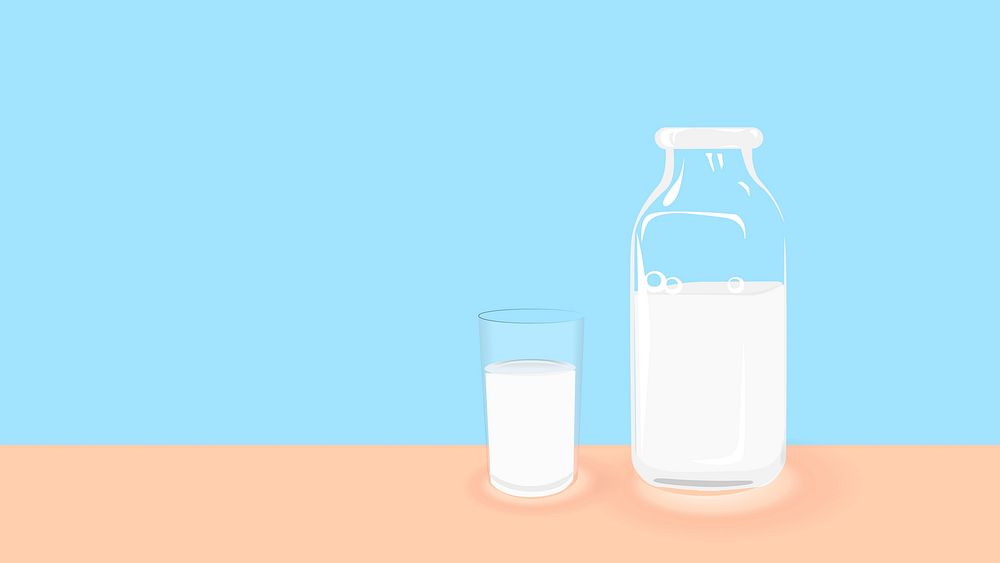 Glass of milk background, drink illustration vector. Free public domain CC0 image.