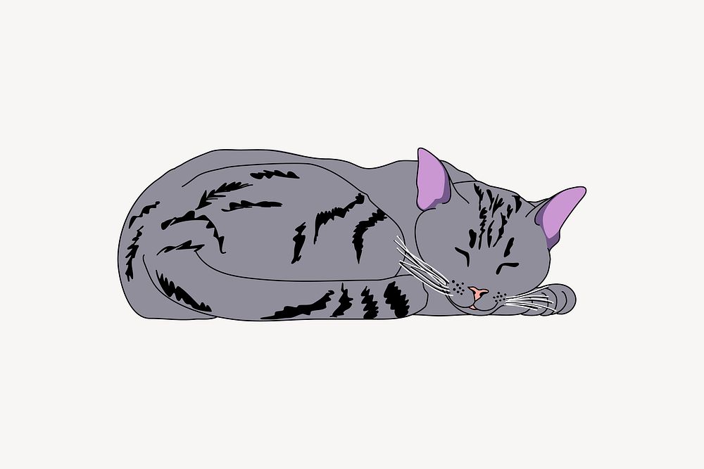 Cat collage element vector. Free public domain CC0 image.