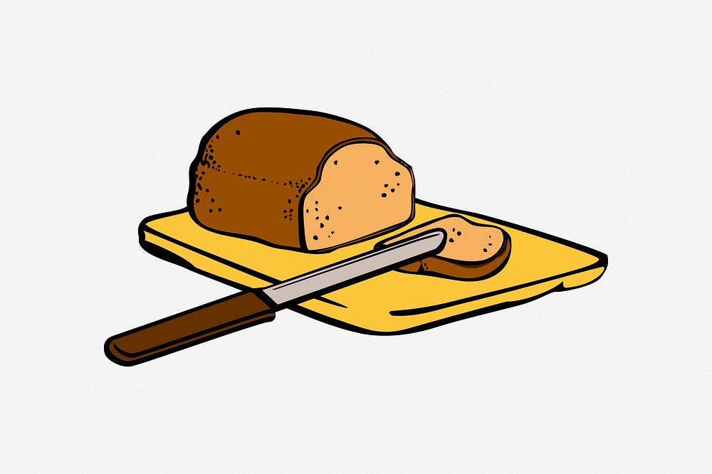 Bread loaf clipart, illustration. Free public domain CC0 image.