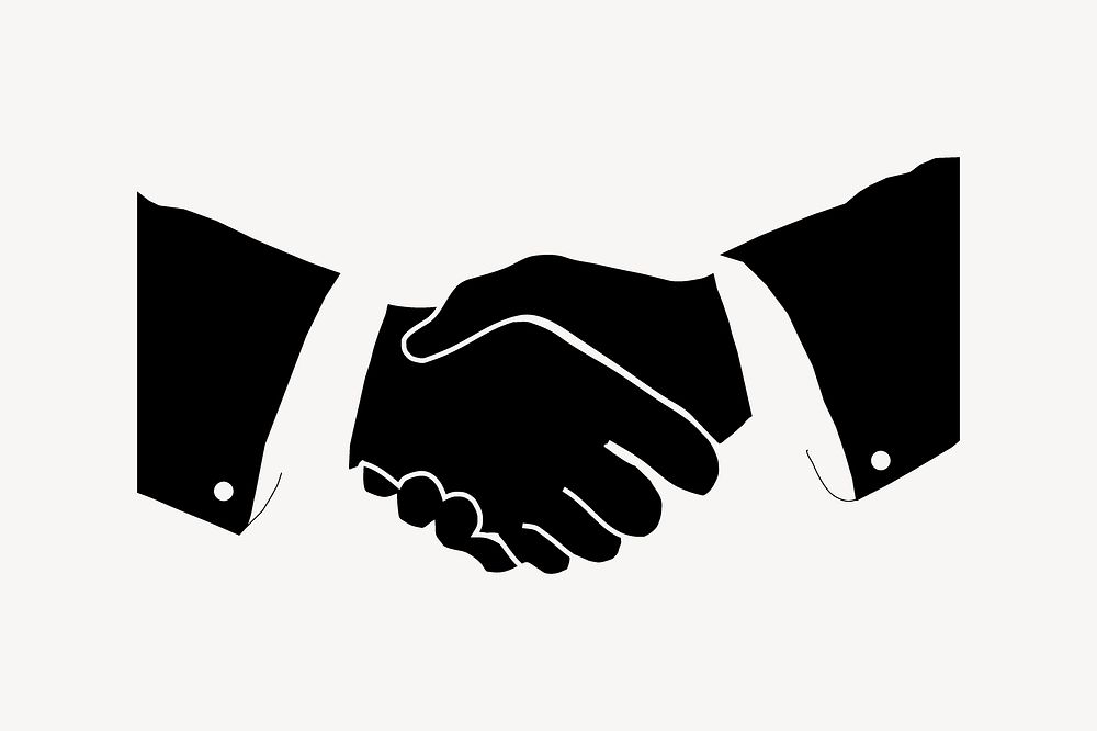 Business handshake illustration. Free public domain CC0 image.