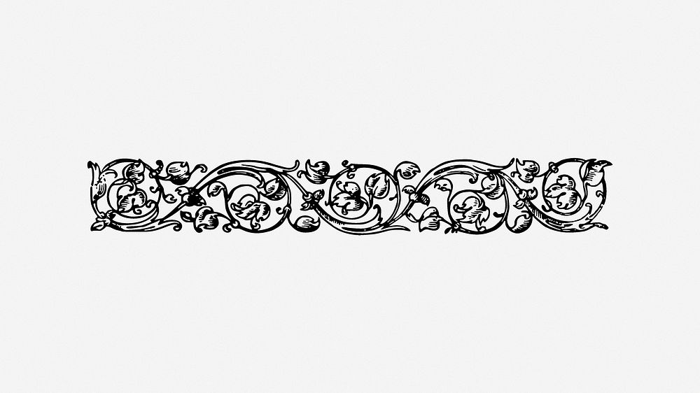 Decorative divider clipart, illustration. Free public domain CC0 image.