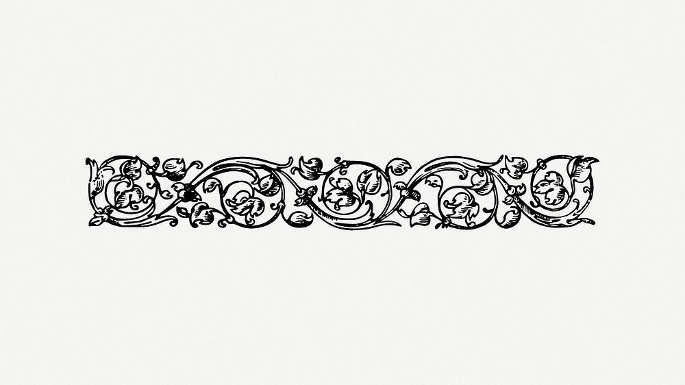 Decorative divider clipart, illustration psd. Free public domain CC0 image.