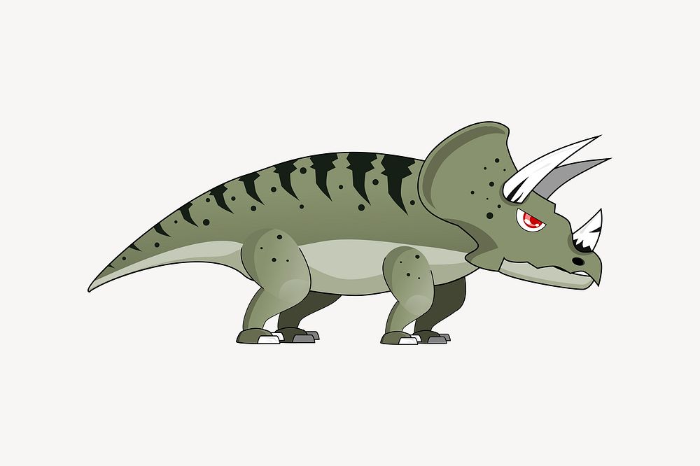 Triceratops clipart, illustration. Free public domain CC0 image.