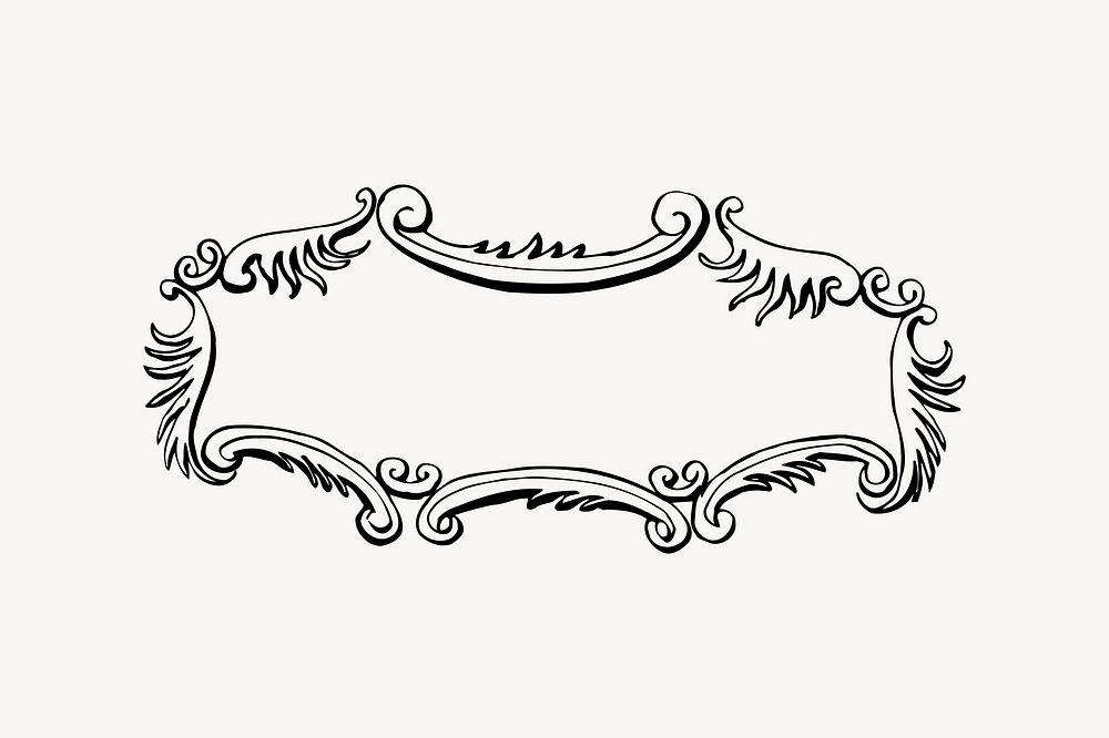 Flourish frame clip art vector. Free public domain CC0 image.