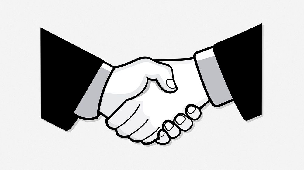 Handshake illustration. Free public domain CC0 image.