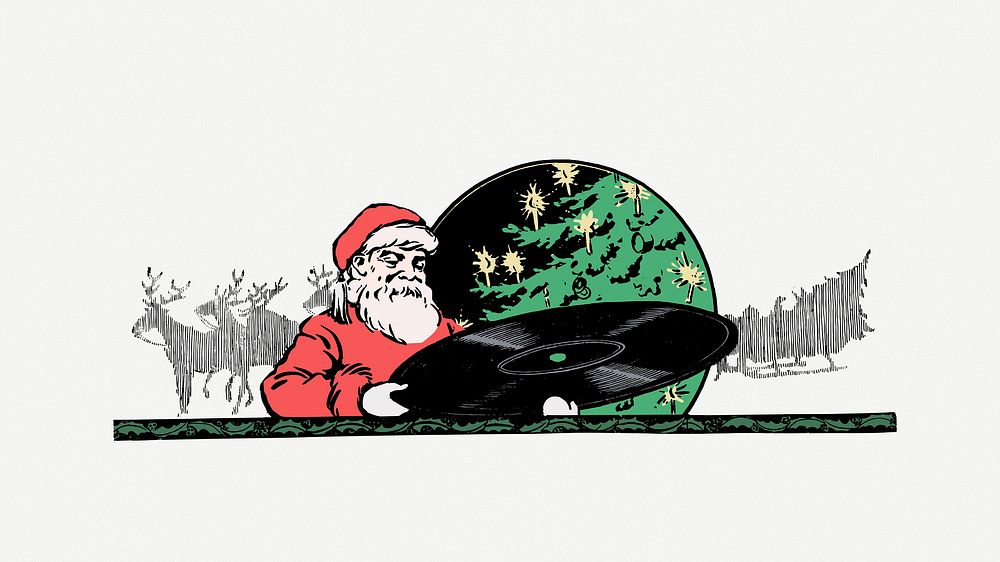 Christmas music clip art psd. Free public domain CC0 image.