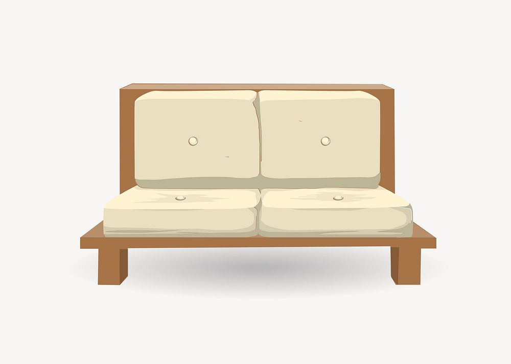 Couch furniture clip art vector. Free public domain CC0 image.