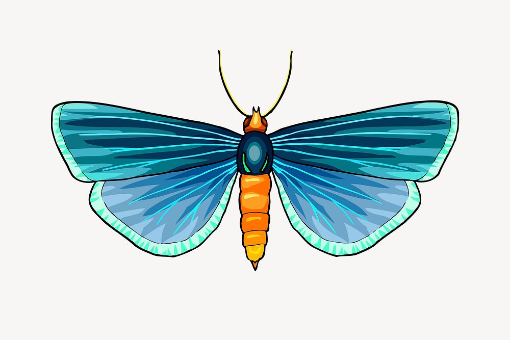Blue butterfly clip art vector. Free public domain CC0 image.