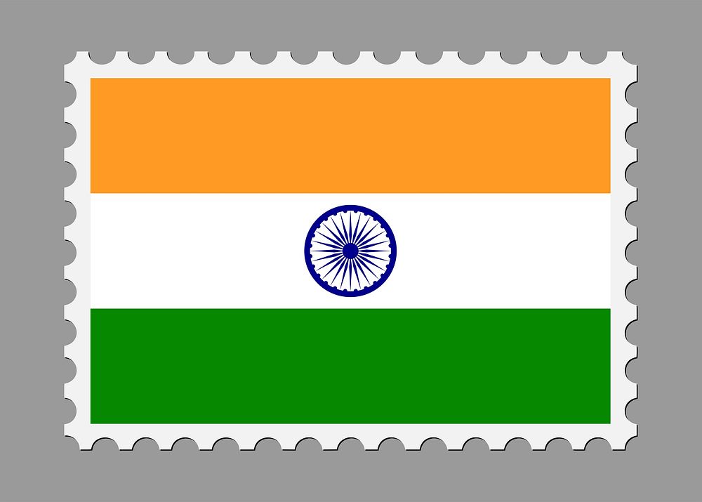 Indian flag stamp illustration vector. Free public domain CC0 image.