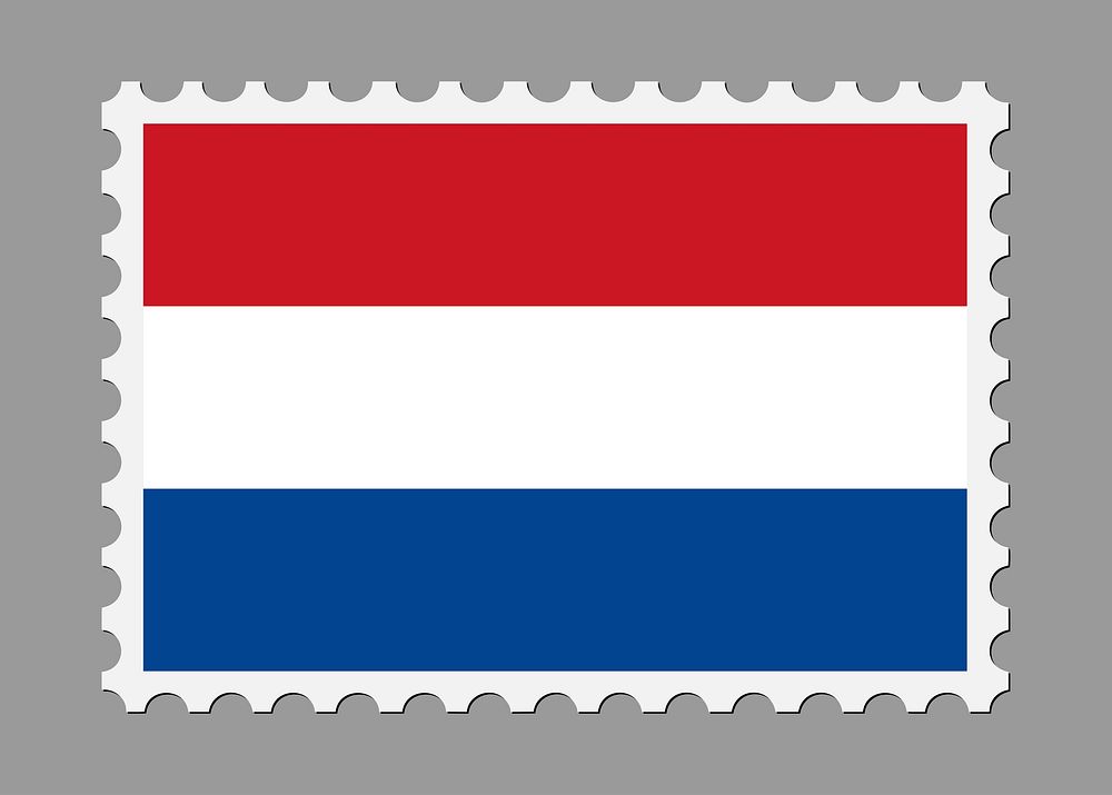 Netherlands flag stamp illustration psd. Free public domain CC0 image.