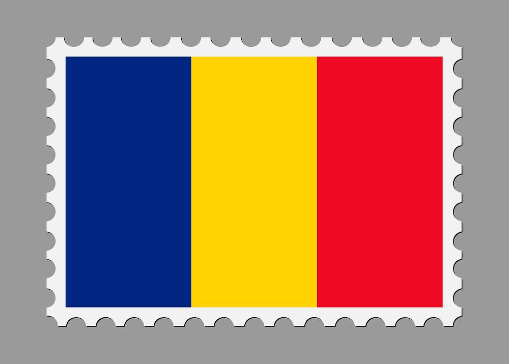 Romanian flag stamp illustration vector. Free public domain CC0 image.