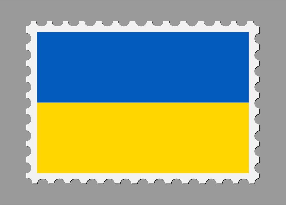 Ukraine stamp illustration vector. Free public domain CC0 image.