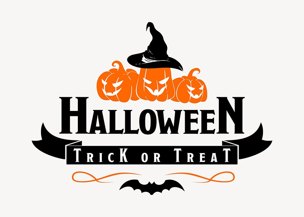 Halloween trick or treat illustration vector. Free public domain CC0 image.