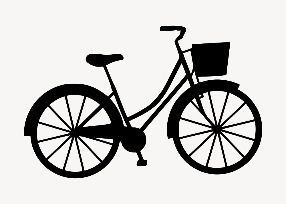 Silhouette bicycle clipart illustration vector. Free public domain CC0 image.