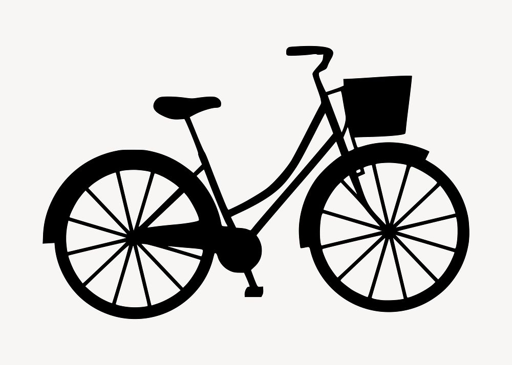 Silhouette bicycle clipart illustration psd. Free public domain CC0 image.