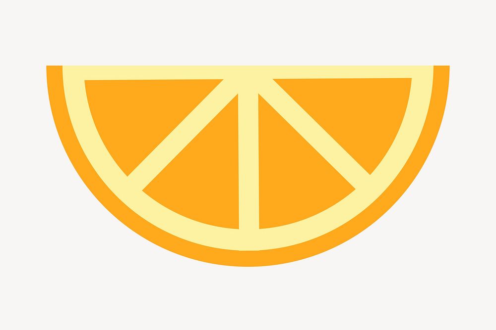 Half orange fruit illustration. Free public domain CC0 image.