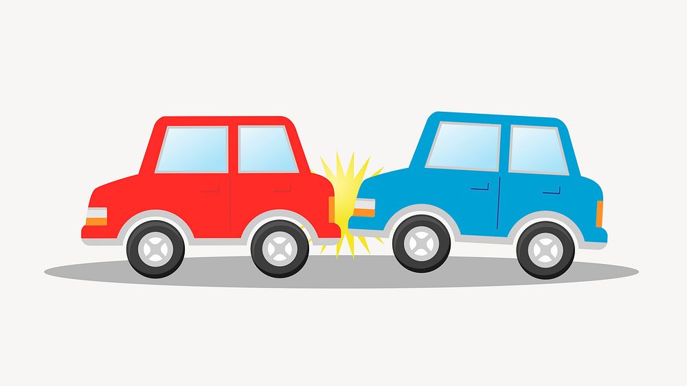 Car crash illustration. Free public domain CC0 image.
