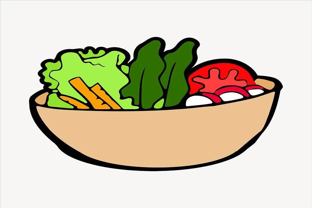 Salad illustration psd. Free public domain CC0 image.