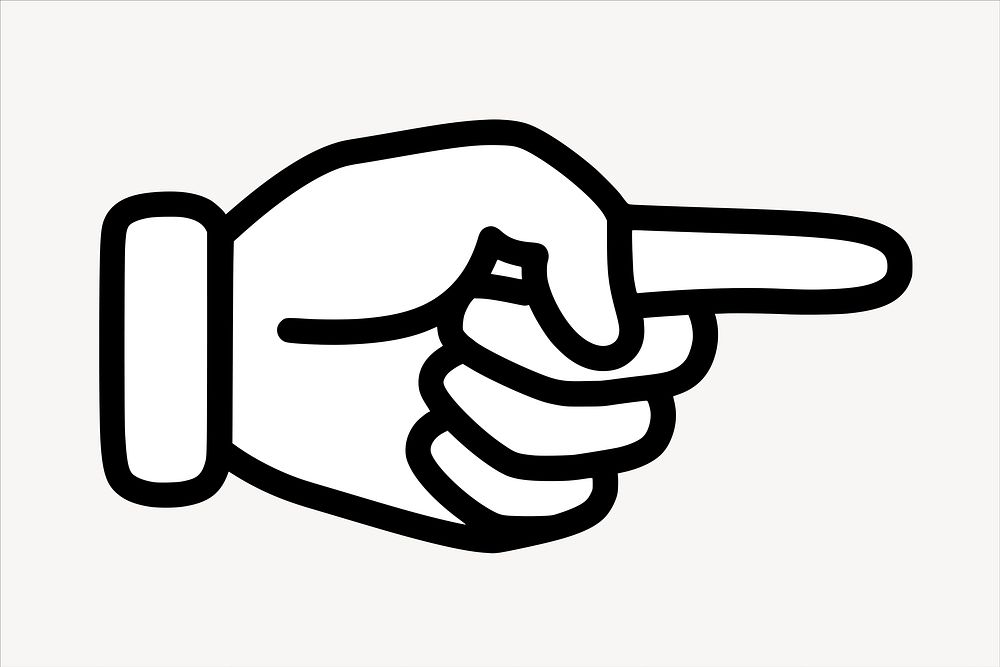 Pointing finger clipart illustration vector. Free public domain CC0 image.