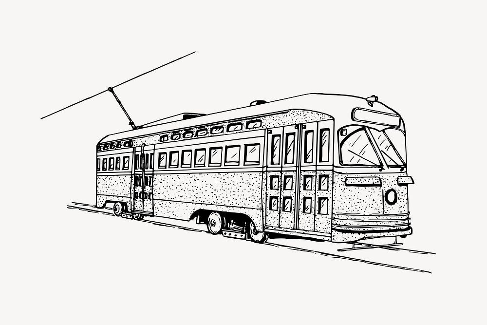 Tram clipart illustration vector. Free public domain CC0 image.