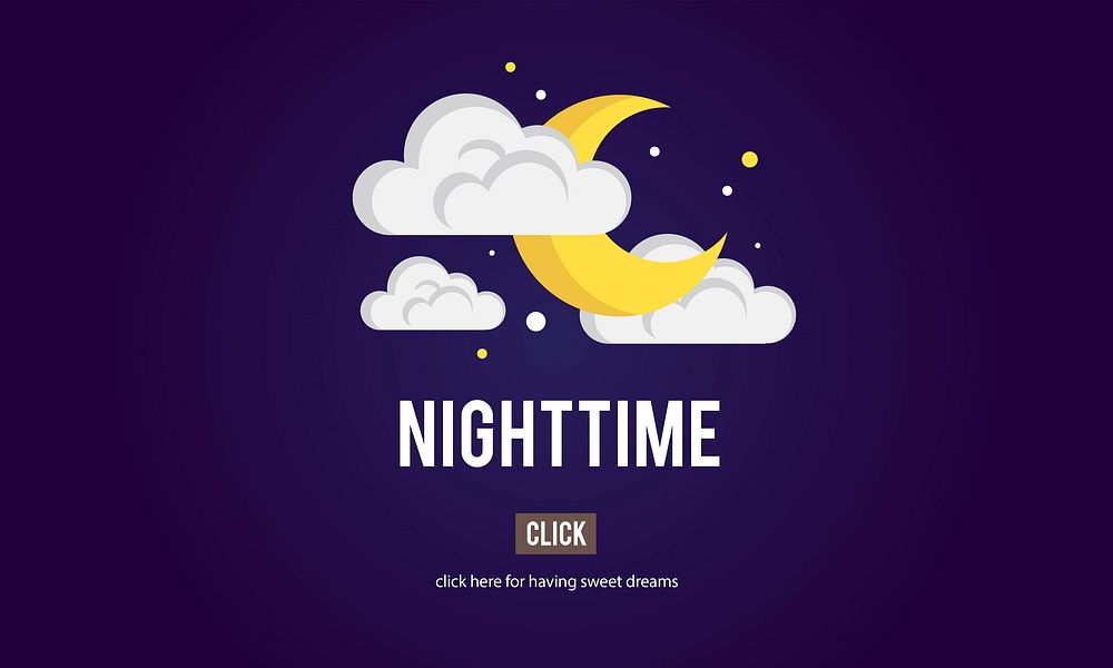 Nighttime Bright Dark Evening Midnight Moon Concept
