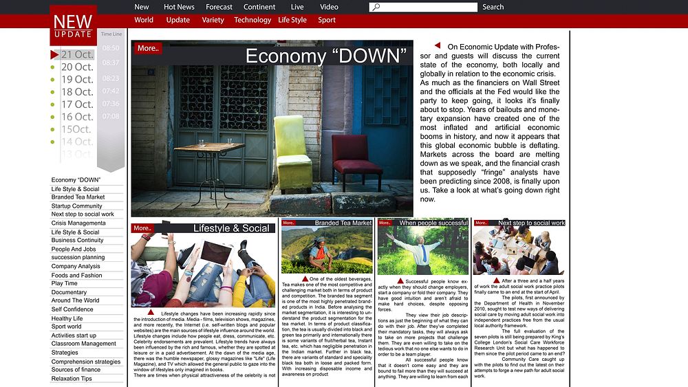 News Article Webpage Advertising Announcement Concept