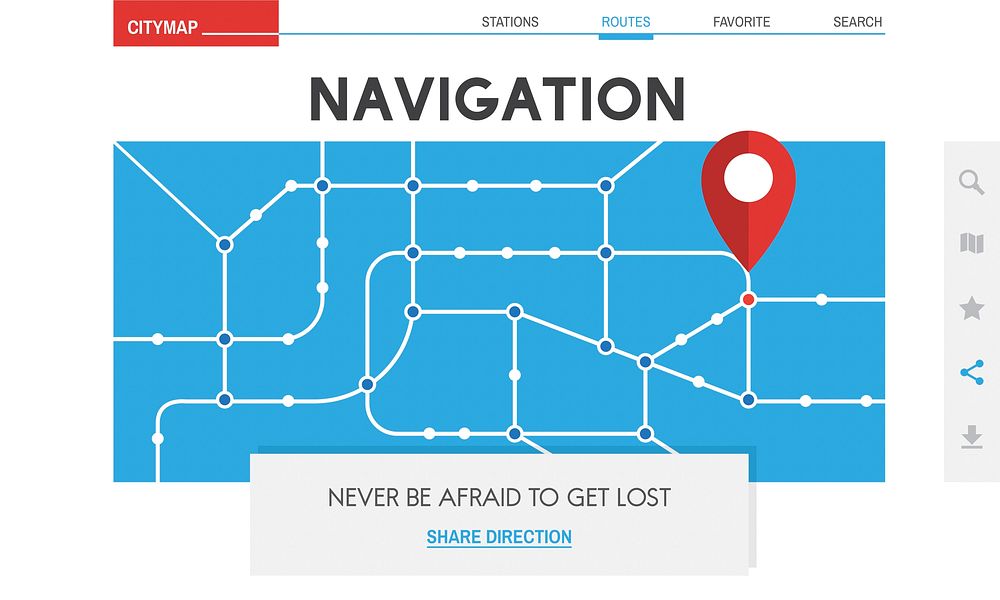 GPS Map Directions Navigation Location
