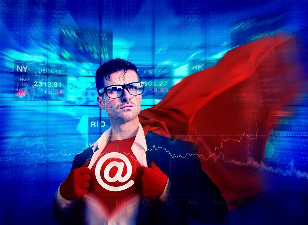 Address Strong Superhero Success Professional Empowerment Stock Concept