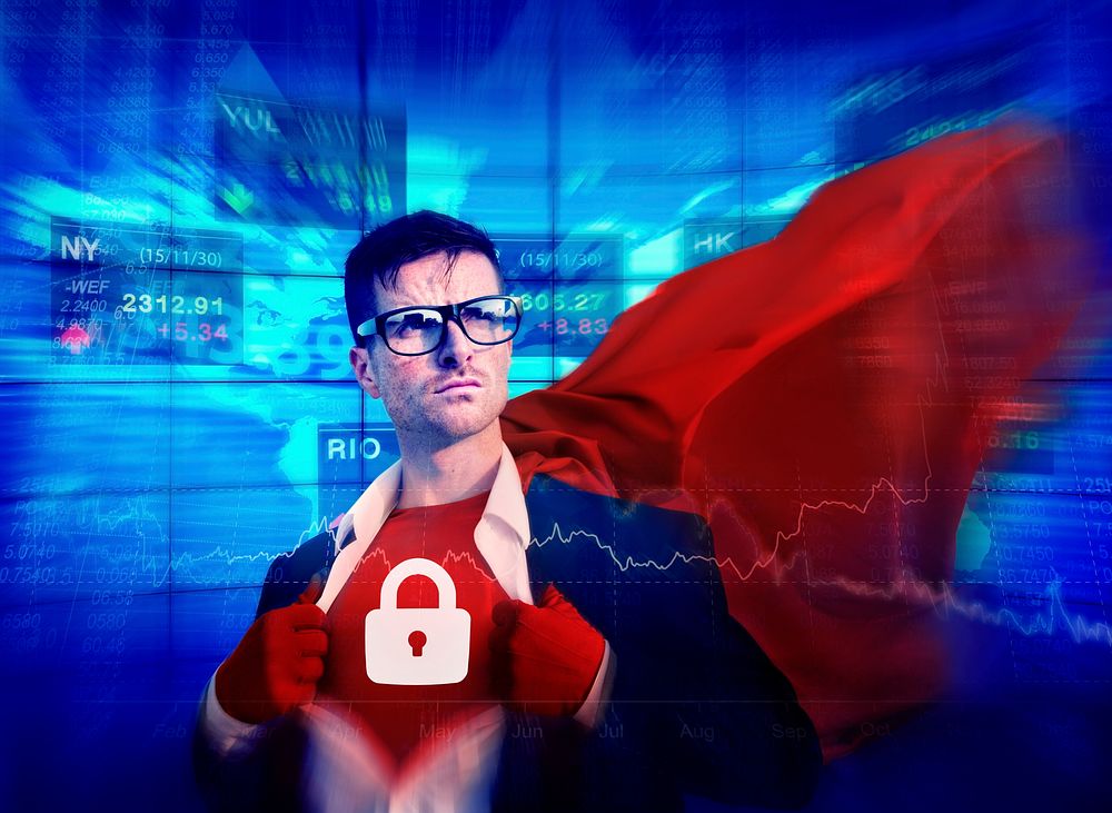 Privacy Strong Superhero Success Professional Empowerment Stock Concept