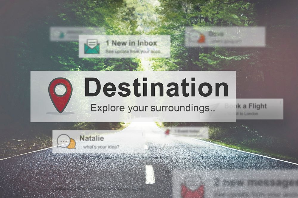 Destination Direction Navigation Location Position Concept