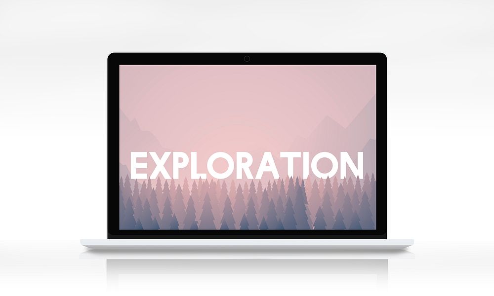 Exploration word on nature background with trees