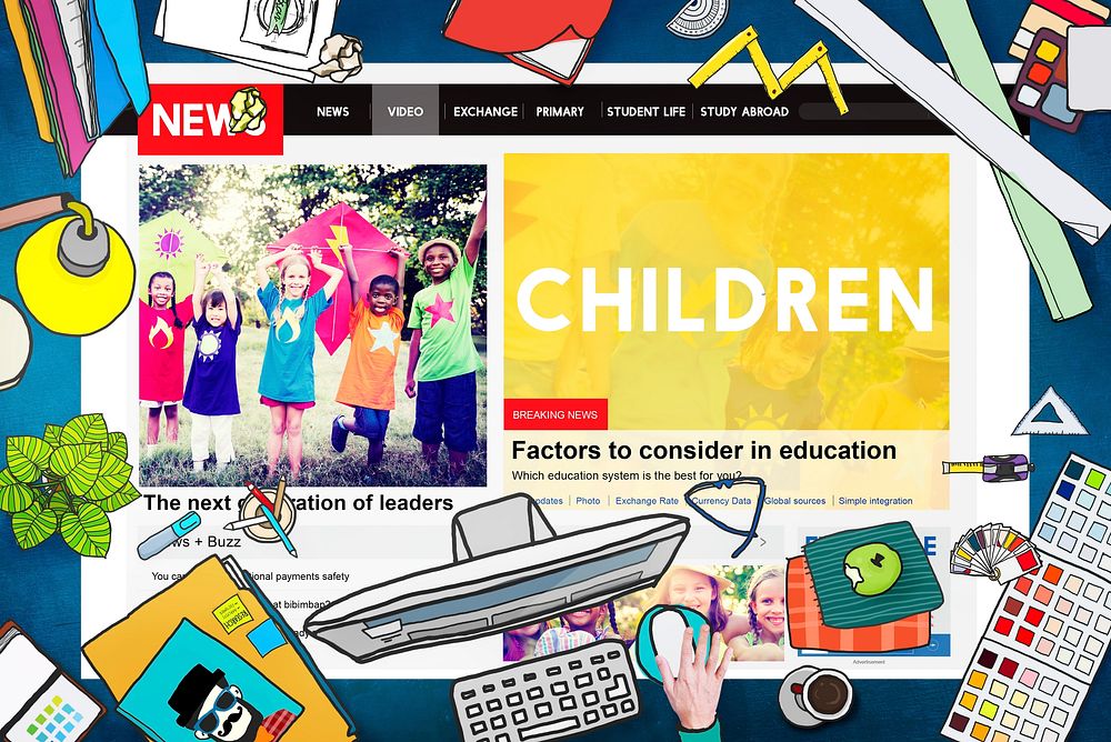 Children Kids Childhood Youth Website Webpage Concept