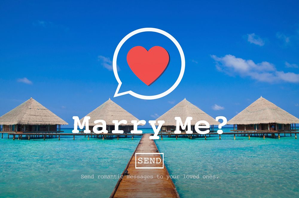 Marry Me Proposal Marriage Online Messaging Concept