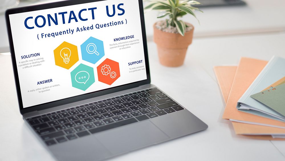 Contact us Information Faqs Word Concept
