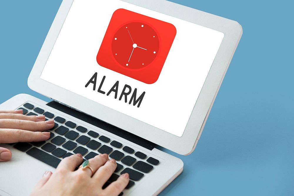 Time red analog alarm clock icon