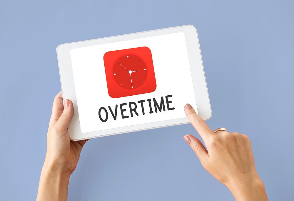 Overtime red analog alarm clock icon