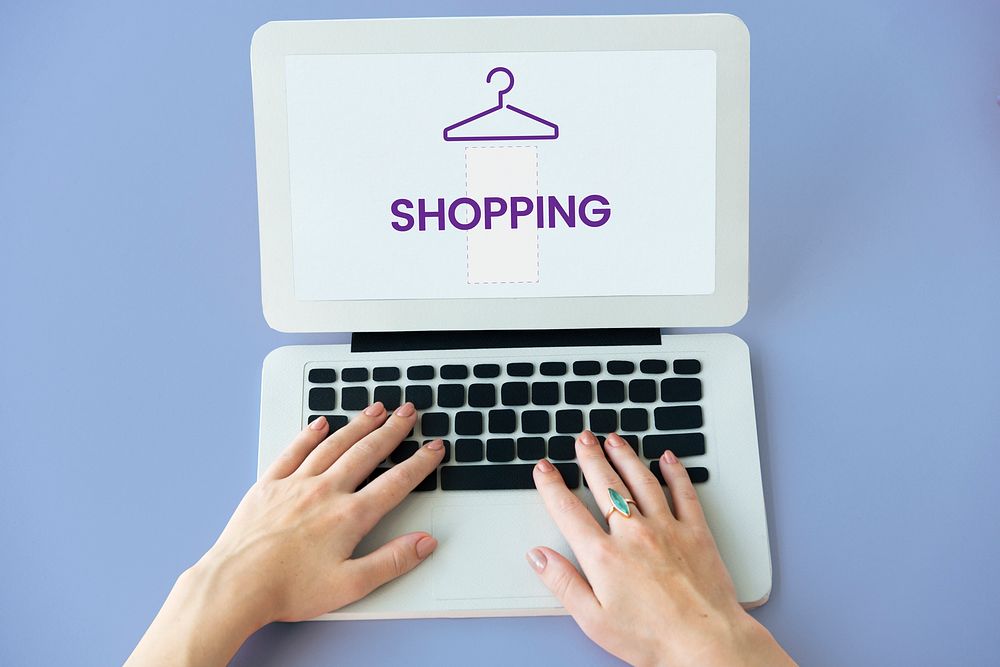 Illustration of fashionista online shopping store