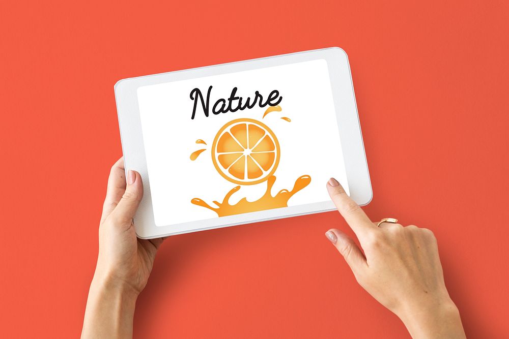 Fresh Nature Orange Organic Fruit Graphic
