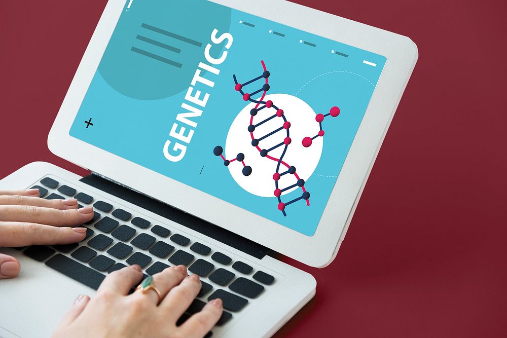 Dna strand genetics science graphic on a screen