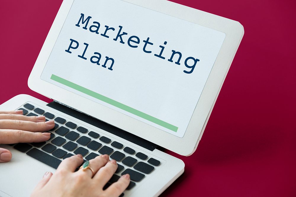 Marketing plan business word concept