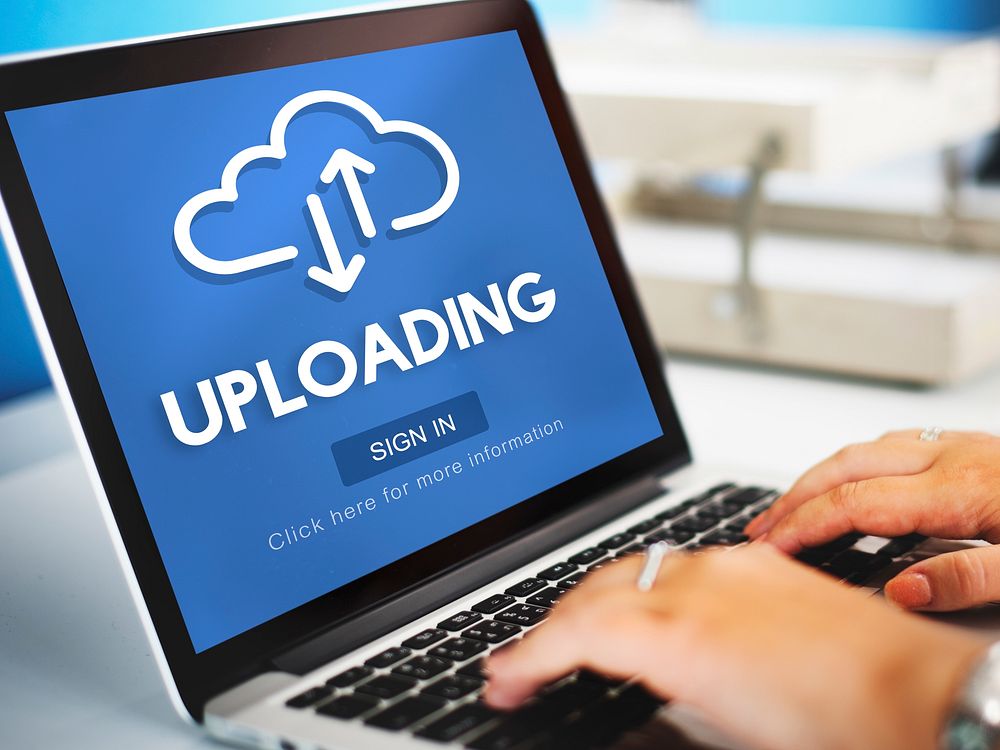 Uploading Upload Data Download Information Concept